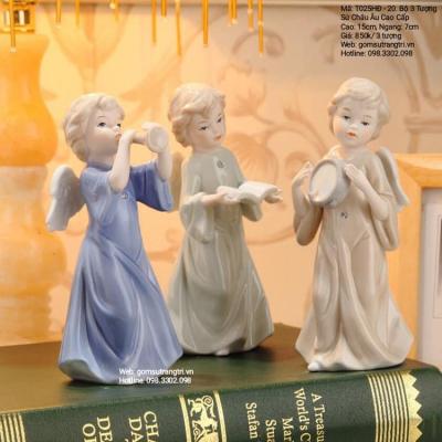 BỘ 3 TƯỢNG SỨ CHÂU ÂU CAO CẤP